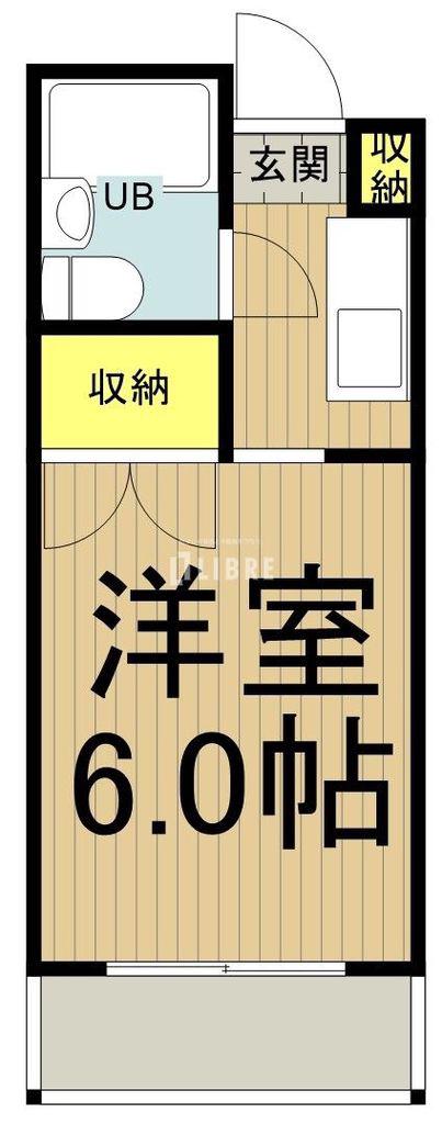 サンライズベル(1K/2階)の間取り写真