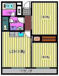 人吉ビル(2LDK/4階)の間取り写真
