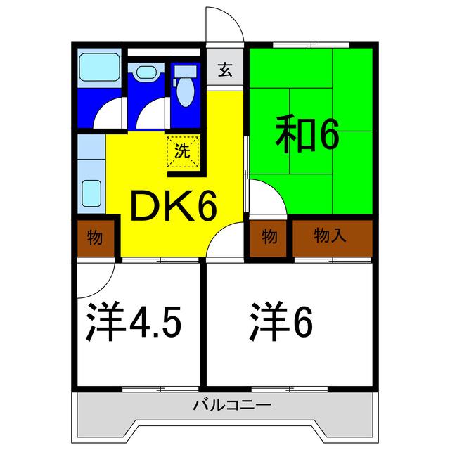 セグラ南沖洲(3DK/3階)の間取り写真