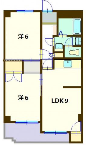 ハイツイーストサイド(2LDK/1階)の間取り写真