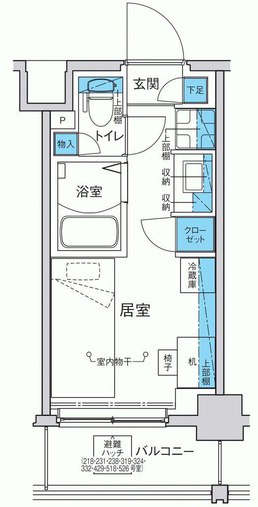 キャンパスヴィレッジ千歳烏山(ワンルーム/1階)の間取り写真