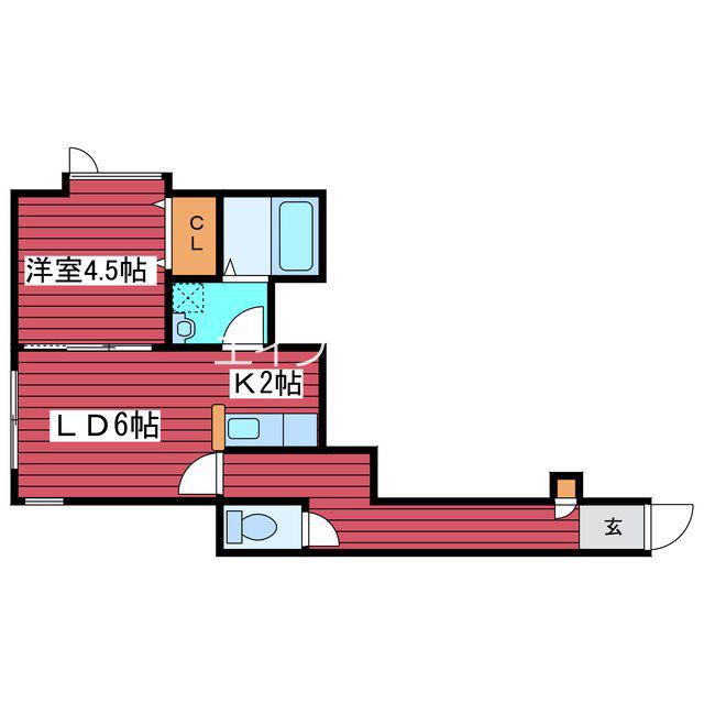 ベストハウス月寒(1LDK/3階)の間取り写真