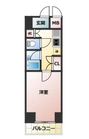 ルーブル都立大学II(1K/1階)の間取り写真