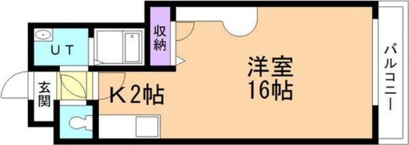 クレステージ北32(1K/6階)の間取り写真
