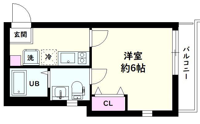 NSGATE江北1(1K/2階)の間取り写真