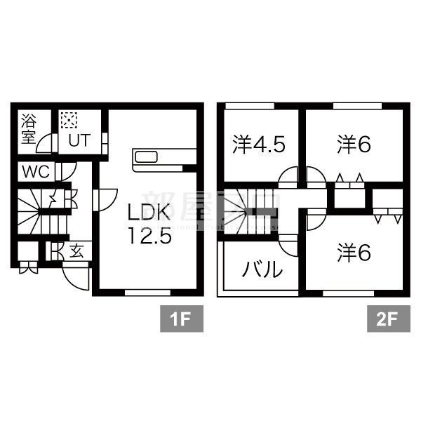 クラージュ平和通II(3LDK/1階)の間取り写真