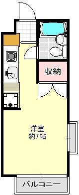グレイス有馬(ワンルーム/1階)の間取り写真