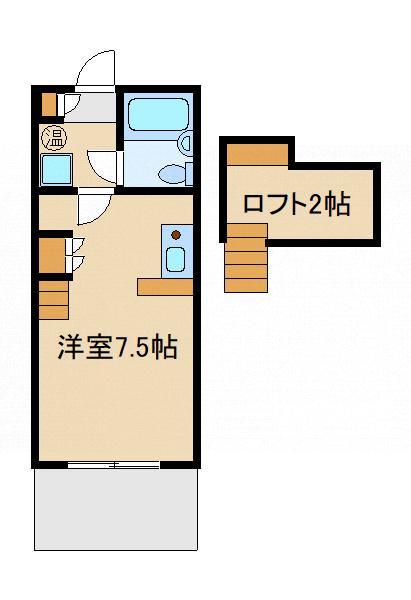 ピュア中丸(ワンルーム/1階)の間取り写真