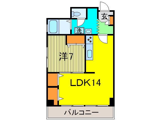 ラポール宮前平(1LDK/5階)の間取り写真