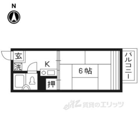 エムロード(1K/2階)の間取り写真