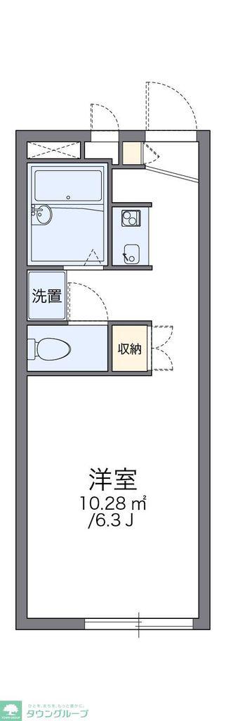 レオパレスせいざん(1K/2階)の間取り写真