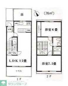 グレースヒロ(2LDK/1階)の間取り写真