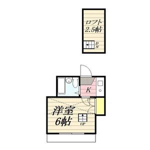 さくらハイツ六番町(1K/1階)の間取り写真