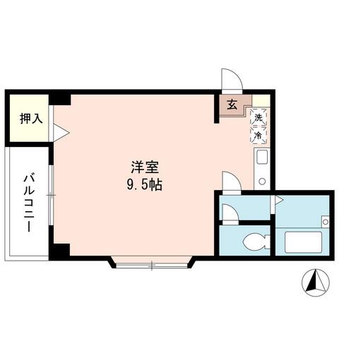 ブルーエンジェル(ワンルーム/2階)の間取り写真