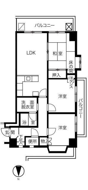 パル・シャトー海南(3LDK/3階)の間取り写真