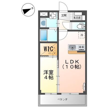 ローズ・エリー(1LDK/1階)の間取り写真
