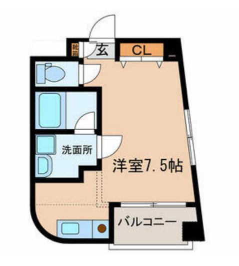 ルミエール代々木(ワンルーム/1階)の間取り写真