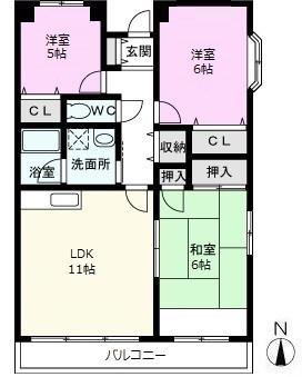 アヴニール戸田(3LDK/5階)の間取り写真