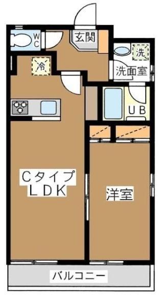 ブランドール弐番館(1LDK/1階)の間取り写真