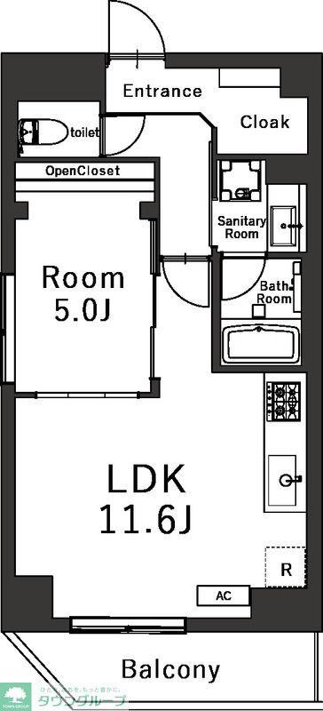 DELCCS菊川(1LDK/3階)の間取り写真