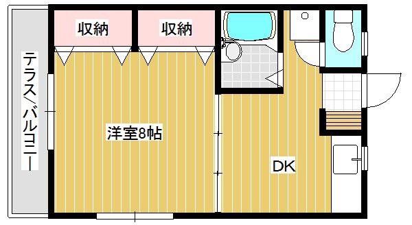 ハイツM(1DK/2階)の間取り写真