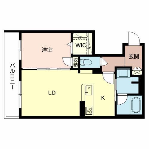 シャーメゾン千本(1LDK/2階)の間取り写真