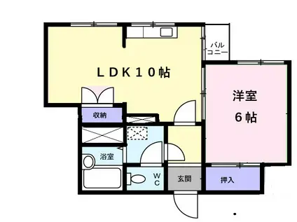 J COURT SOGA(1LDK/4階)の間取り写真