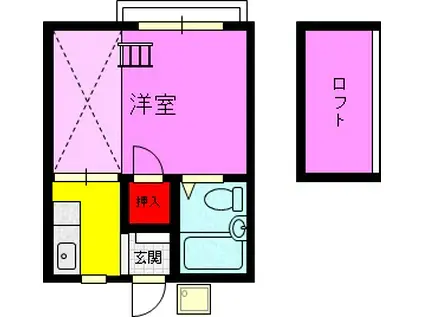 ニューライフミシマ(1K/2階)の間取り写真