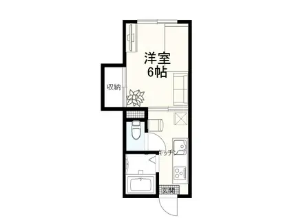 ノーベル秋大通C棟(1K/2階)の間取り写真