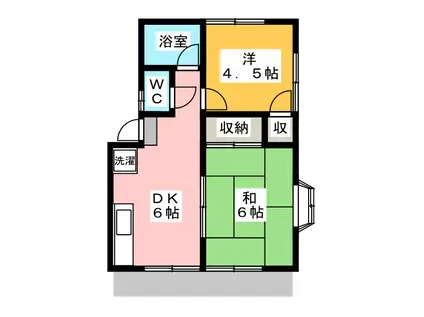コーポ松村(2DK/1階)の間取り写真