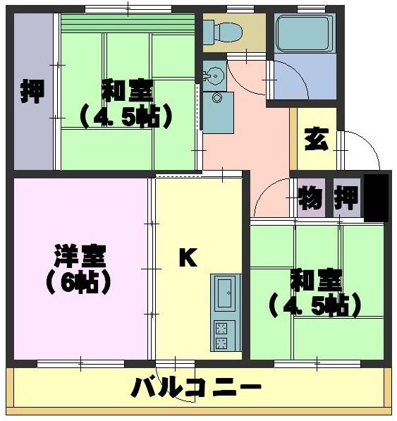 東島マンション(3K/3階)の間取り写真