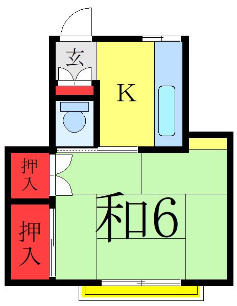 タグチコーポ(1K/2階)の間取り写真