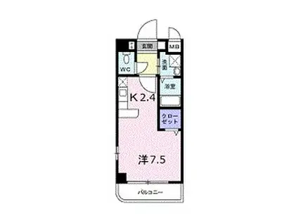 アウローラ富士(ワンルーム/1階)の間取り写真
