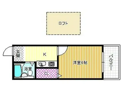 RX土師ノ里(1K/2階)の間取り写真