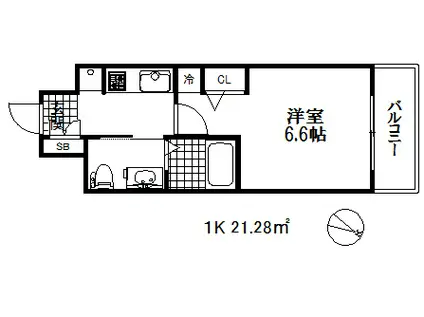 エステムプラザ神戸三宮ルクシア(1K/14階)の間取り写真