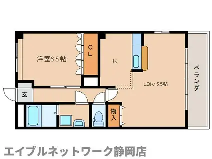 ピュアタウン羽鳥(1LDK/2階)の間取り写真