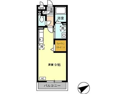 セジュール恩田(ワンルーム/2階)の間取り写真