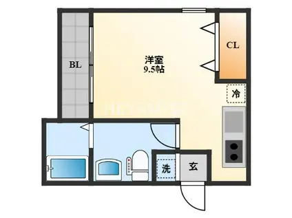 エスポアールマンション(ワンルーム/2階)の間取り写真