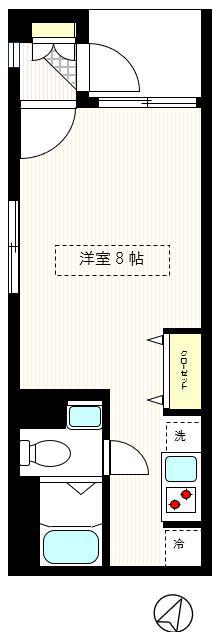 フローラ南烏山(ワンルーム/1階)の間取り写真