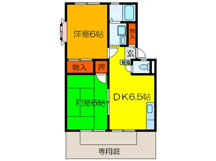 サンライフAOKI II(2DK/1階)の間取り写真