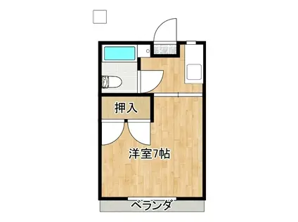 ハピネス平井(1K/2階)の間取り写真