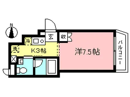 ロンド新ゆり(1K/1階)の間取り写真