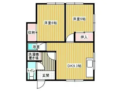 なるせアパート(2LDK/1階)の間取り写真