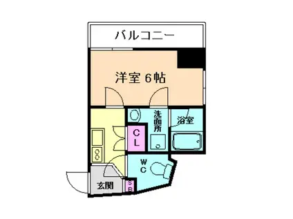 ルーチェ新福島(1K/2階)の間取り写真