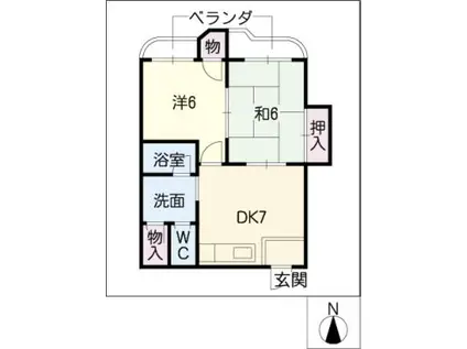 エクセレント小澤(2DK/4階)の間取り写真