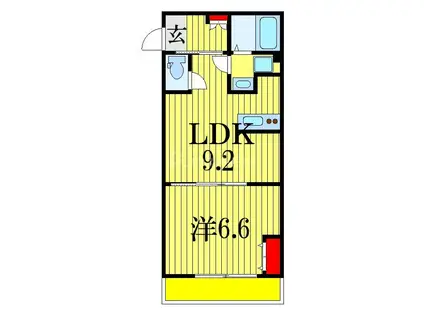 IMF習志野(1LDK/2階)の間取り写真