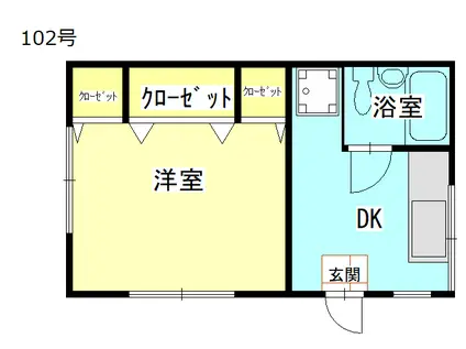 グランパ(1K/1階)の間取り写真