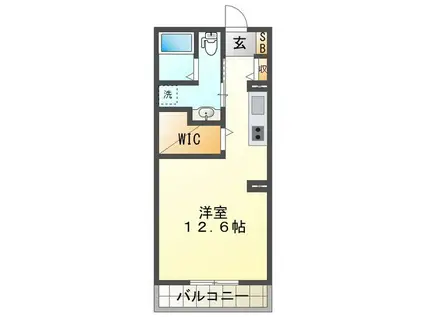 BEREO SANKOU(ワンルーム/1階)の間取り写真