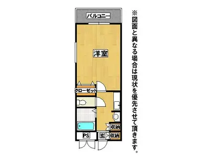 19-CUBE(1K/3階)の間取り写真