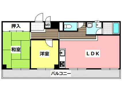 コンプリーションII(2LDK/3階)の間取り写真